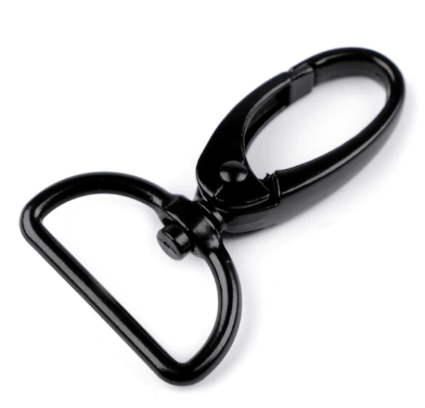 Karabiner Nickel Schwarz - 25 mm